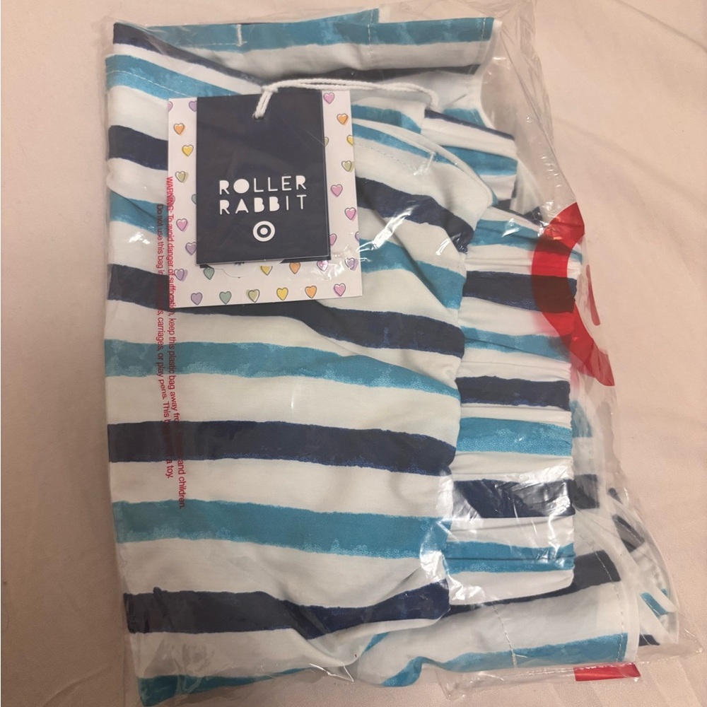 Roller Rabbit x Target Boxer Shorts XXS NWT Blue White Stripe Pajama Lounge - Picture 2 of 4